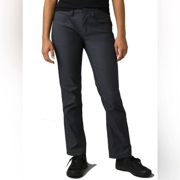 Prana Halle Straight Pants Charcoal Outdoor Gorpcore UPF Hiking Size 16 - Picture 3 of 12